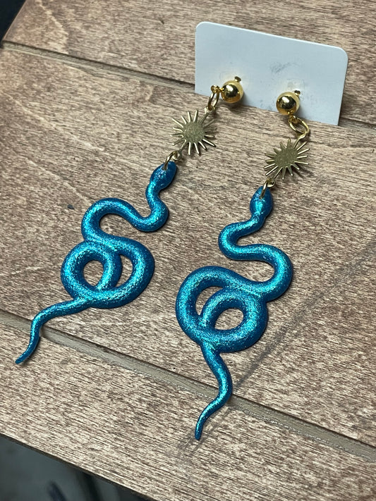 Elapidae Earrings - Turquoise Resin