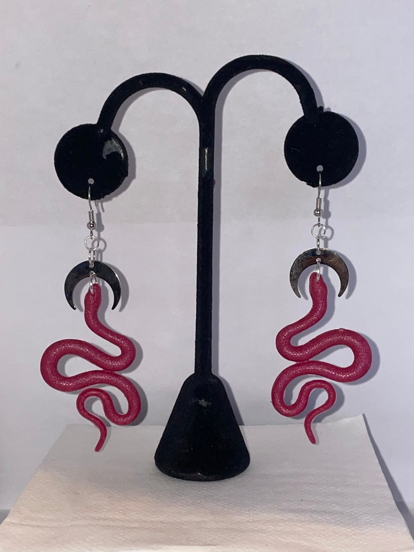 Ophidia Earrings - Magenta Clay